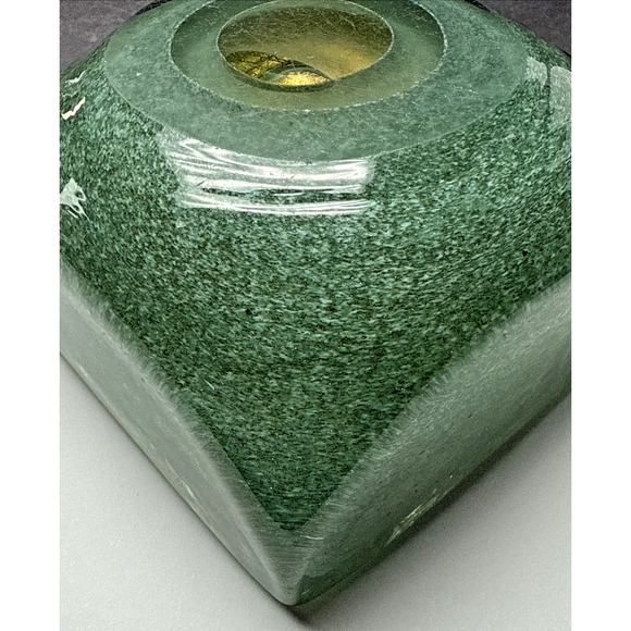 MCM Barovier Toso Eugenio or Aborigeni Art Glass Square Bowl Ashtray Gold Jade - Picture 4 of 16